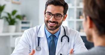 Médico atendendo uma paciente no consultório